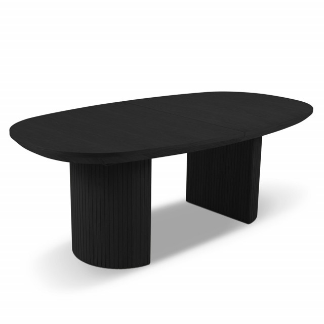 Masa dining extensibila neagra din lemn 110x200(300) cm Nido Besolux