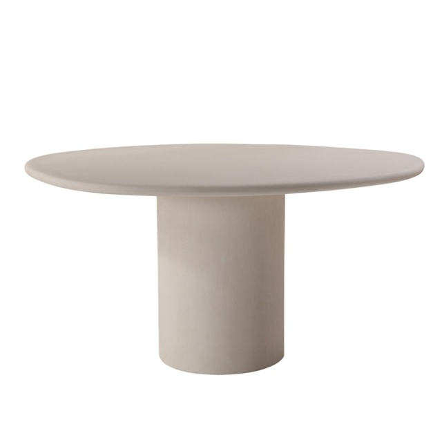 Masa dining exterior alba din ciment 120x150 cm Daria Besolux