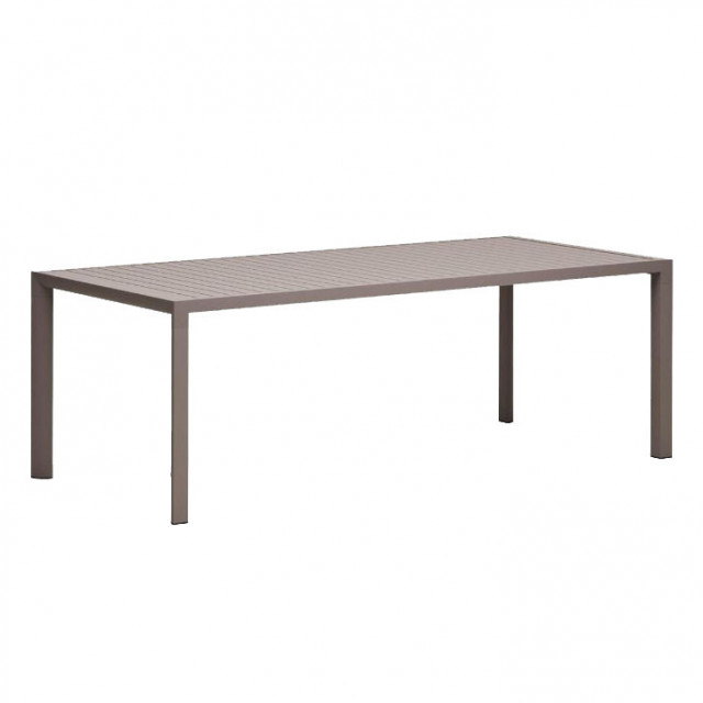 Masa dining exterior maro din metal 100x220 cm Culip Kave Home