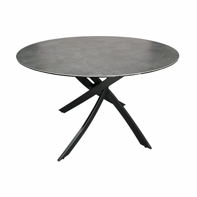 Masa dining gri antracit/neagra din metal 120 cm Alpine The Home Collection