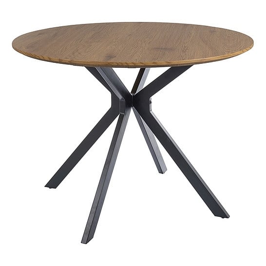 Masa dining maro/neagra din metal 100 cm Aster The Home Collection