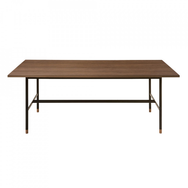 Masa dining maro/neagra din metal 95x200 cm Jugend Walnut Woodman