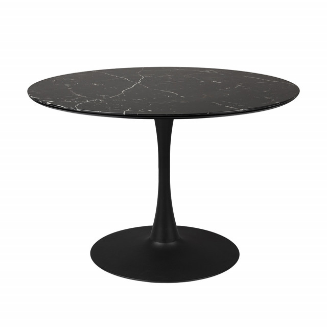 Masa dining neagra din metal 110 cm Maru The Home Collection