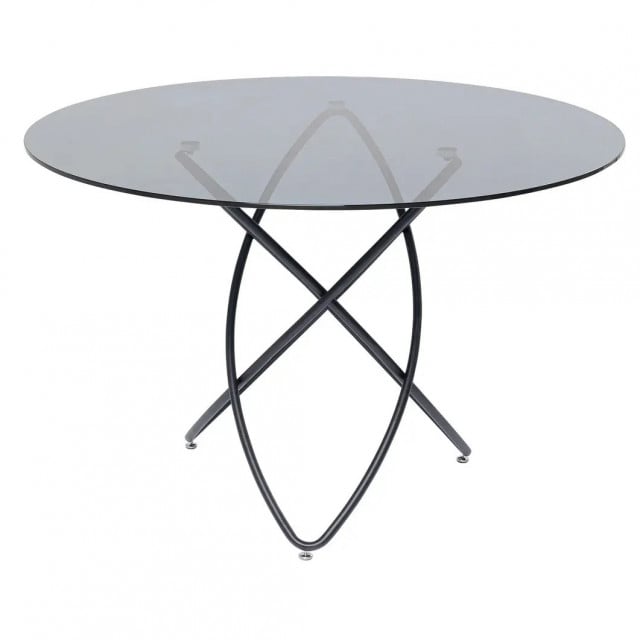 Masa dining neagra din metal 120 cm Molekular Kare