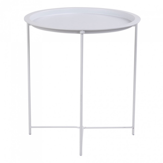 Masa laterala alba din metal 47 cm Bastia House Nordic