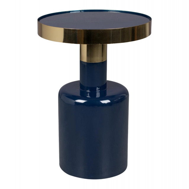 Masa laterala albastra din metal 36 cm Glam Zuiver