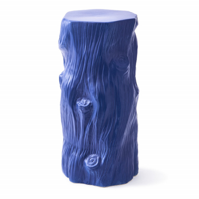 Masa laterala albastru inchis din ceramica 24x29 cm Tree Trunk Pols Potten