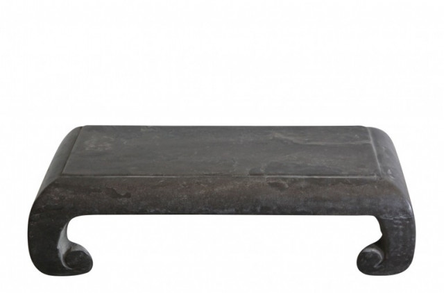 Masa laterala cafea neagra din piatra 30x50 cm Stone Pedestal Versmissen