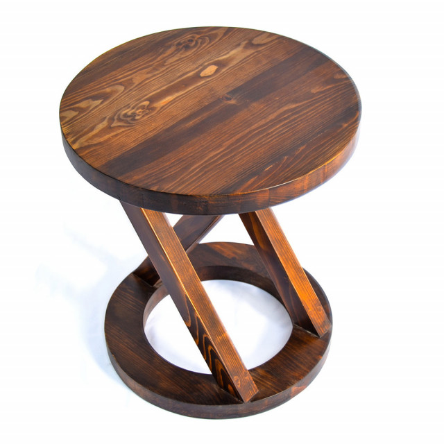 Masa laterala maro din lemn 45 cm Duopan The Home Collection