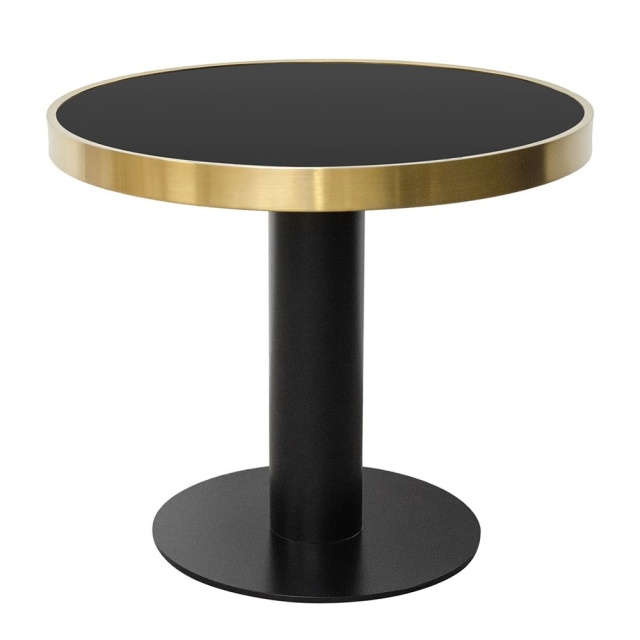 Masa laterala neagra/aurie din metal 70 cm Pigalle Versmissen