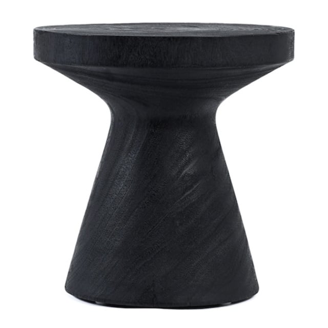 Masa laterala neagra din lemn 40 cm Gravity Bazar Bizar