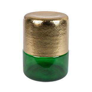 Masa laterala verde/aurie din metal 35 cm Amber Dutchbone
