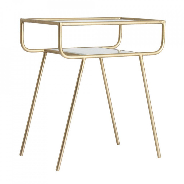 Masuta alba/aurie din marmura si fier 35x53 cm Wolen Vical Home