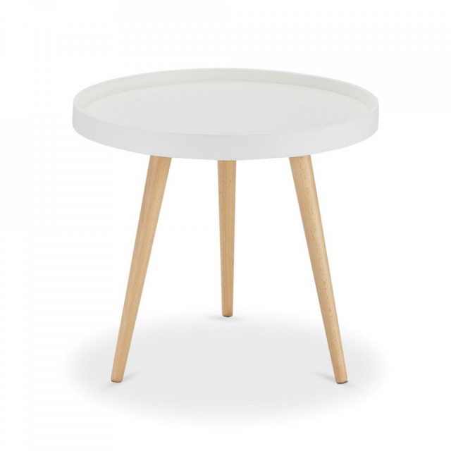 Masuta alba din MDF si lemn de fag pentru cafea 50 cm Opus Furnhouse