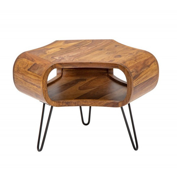 Masuta maro din lemn de palisandru indian pentru cafea 60 cm Organic The Home Collection