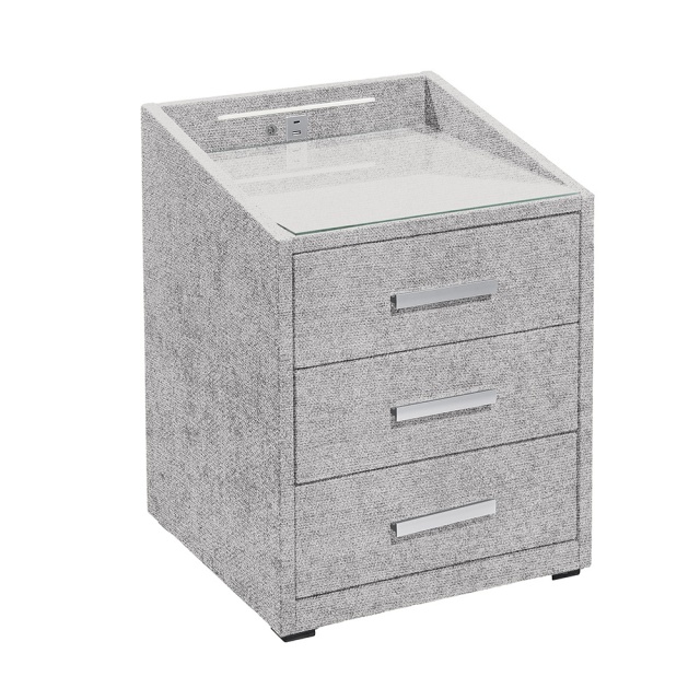 Noptiera argintie din lemn Nako Legacy The Home Collection