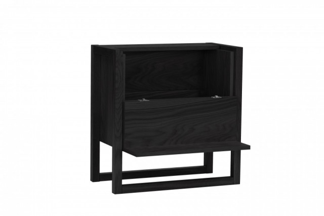 Noptiera neagra din lemn New Est Mini Woodman
