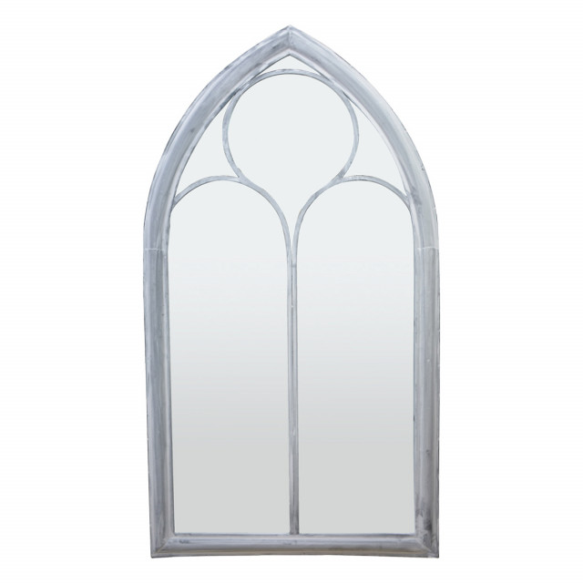 Oglinda decorativa gri din sticla si otel 61x112 cm Church Esschert Design