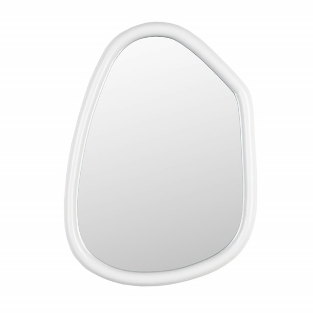 Oglinda ovala alba din lemn 49x67 cm Looks Zuiver
