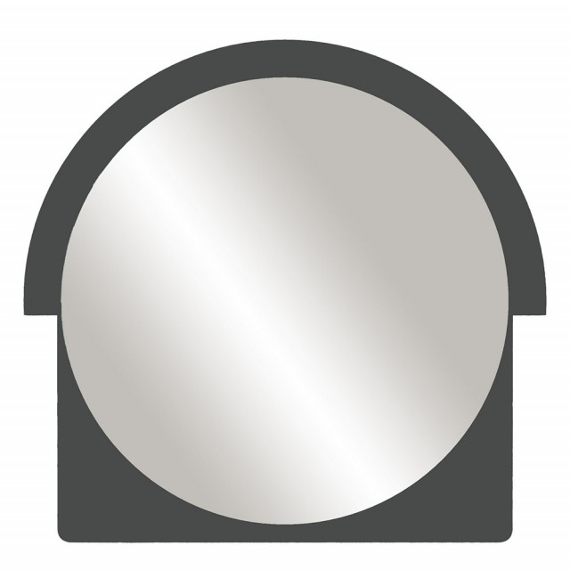 Oglinda ovala neagra din lemn 65x70 cm Lucky The Home Collection