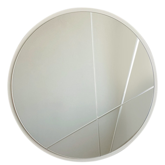 Oglinda rotunda argintie din lemn 60 cm Pisa The Home Collection