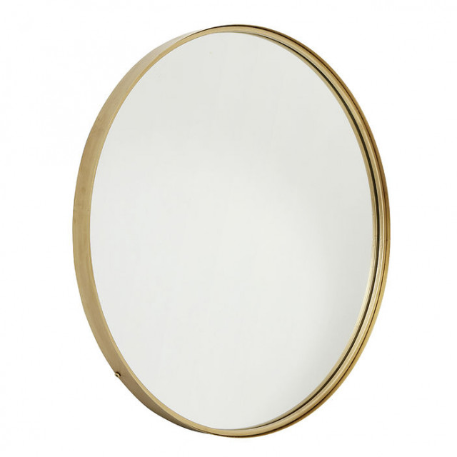 Oglinda rotunda aurie din metal 80 cm Round Nordal