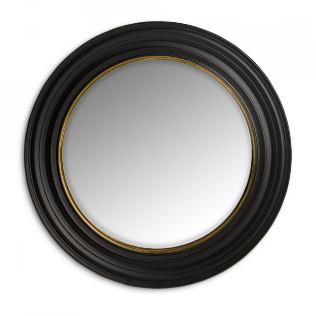 Oglinda rotunda neagra din MDF 75 cm Cuba Eichholtz