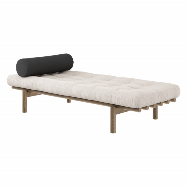 Pat de zi ivoriu/maro inchis din poliester si lemn de pin 200 cm Next Karup Design
