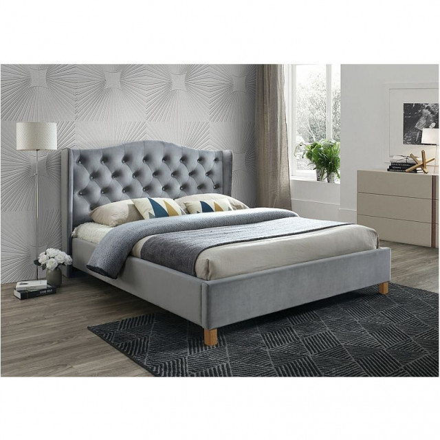 Pat gri din catifea 180x200 cm Aspen The Home Collection