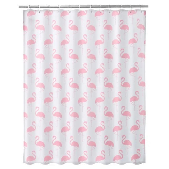 Perdea dus roz/alba din fibre sintetice 180x200 cm Flamingo The Home Collection