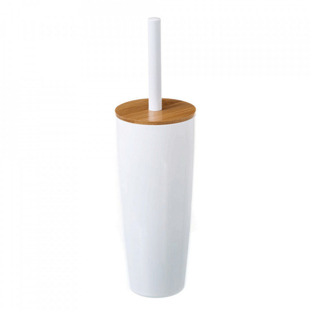 Perie toaleta alba/maro din polistiren si lemn Caroline The Home Collection