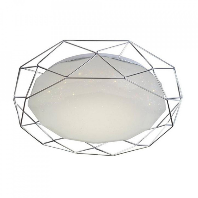 Plafoniera argintie din plastic acrilic si otel cu LED Sven Candellux