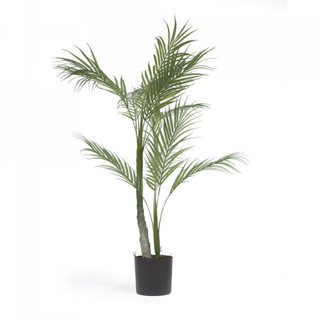 Planta artificiala cu ghiveci din polietilena si fier 70 cm Palm Kave Home