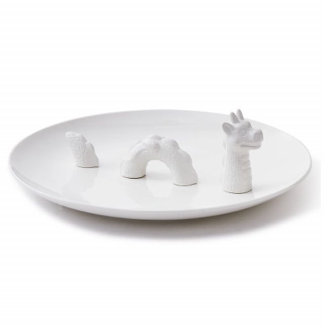 Platou decorativ alb din ceramica 40 cm Dragon Pols Potten