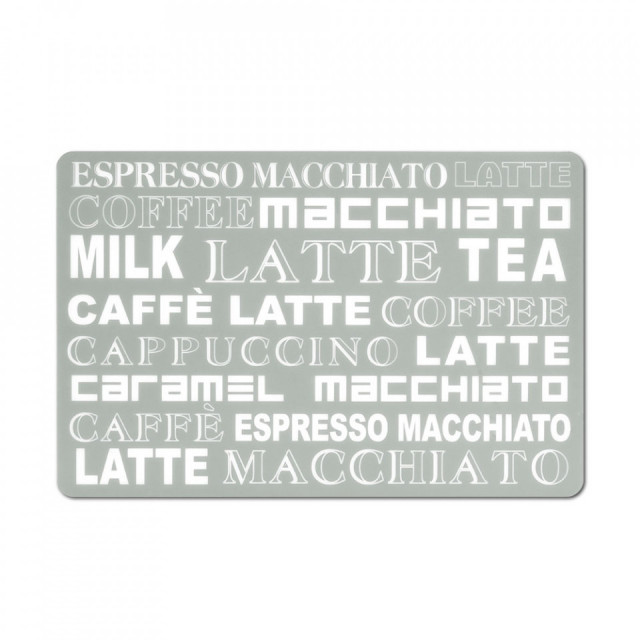 Protectie masa dreptunghiulara gri/alba din plastic 29x44 cm Latte Macchiato Zeller