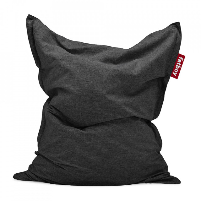 Puf dreptunghiular exterior gri inchis din textil 134x180 cm Original Fatboy