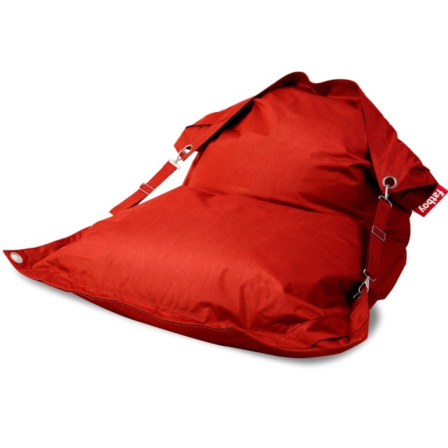 Puf dreptunghiular exterior rosu din textil 132x185 cm Buggle-Up Fatboy