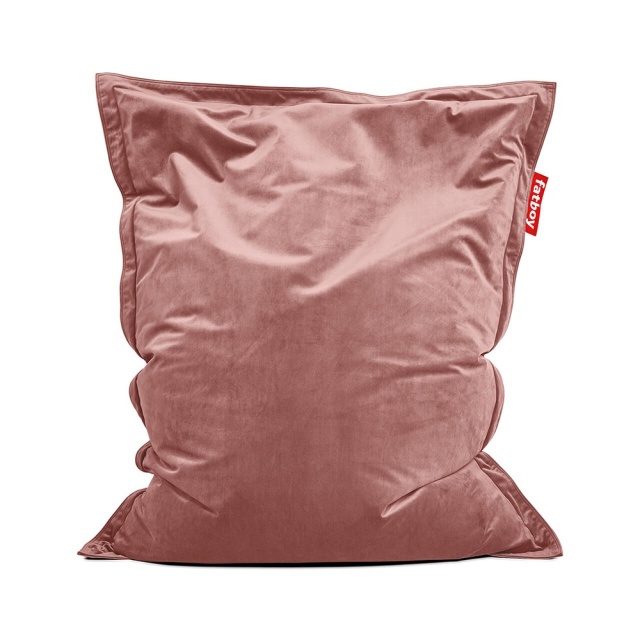 Puf dreptunghiular roz din catifea 120x155 cm Original Slim Fatboy