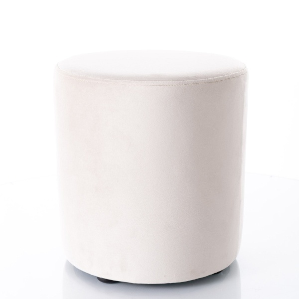 Puf rotund bej deschis din catifea 33 cm Doti C The Home Collection