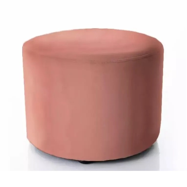 Puf rotund roz antic din catifea 43 cm Doti A The Home Collection