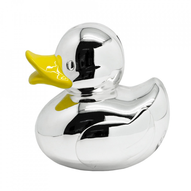 Pusculita argintie din metal 11 cm Duck Edzard