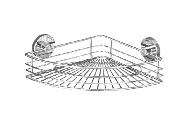 Raft pentru baie argintiu din metal 31 cm Vacuum-Loc Corner Bari Wenko