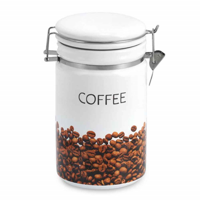 Recipient cu capac multicolor din ceramica si metal 1,1 L pentru cafea Coffee Can Zeller