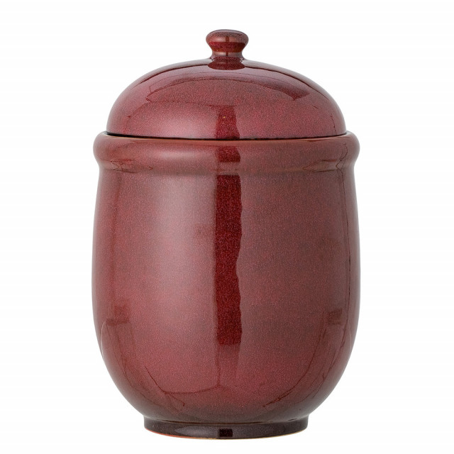 Recipient cu capac rosu din ceramica 1,1 L Jenifer Bloomingville