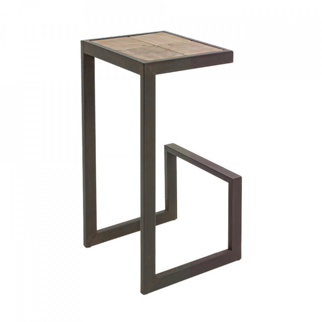 Scaun bar maro din lemn Blocks Bizzotto