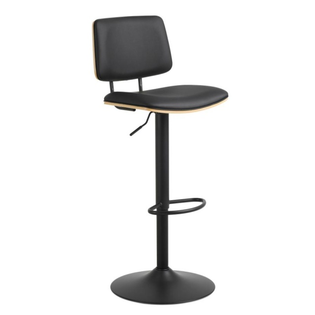 Scaun bar negru/maro din piele ecologica Owen Actona Company