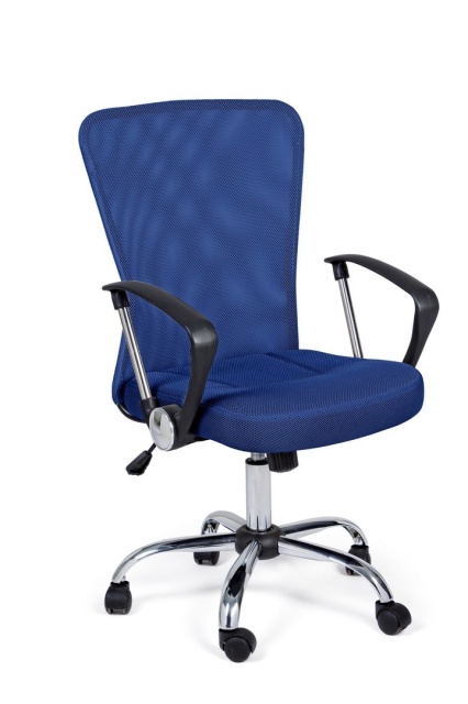 Scaun birou ajustabil rotativ albastru din textil Brisbane Bizzotto