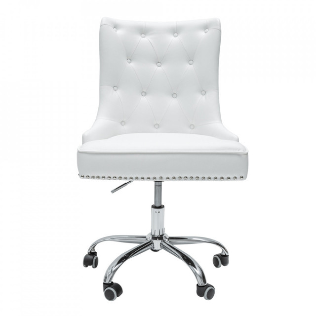 Scaun birou alb ajustabil din piele ecologica Victorian The Home Collection