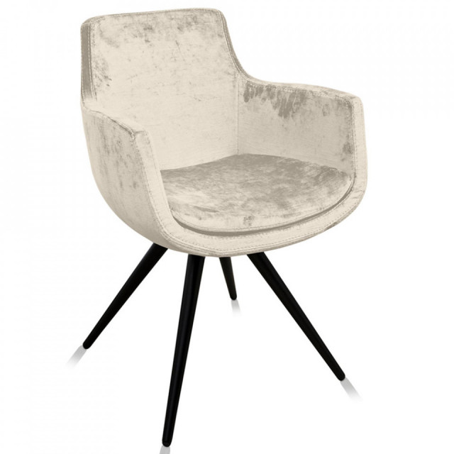 Scaun dining bej perla din bumbac Hoxton Versmissen