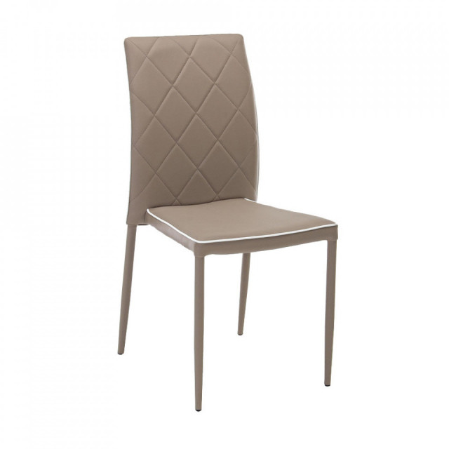 Scaun dining maro din piele ecologica si otel Achille Bizzotto